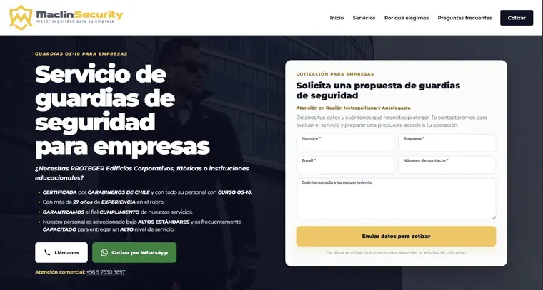 Sitio de Maclin Security